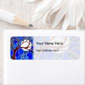 キャンバス上の木と月 – 青 ラベル (インサイチュ)