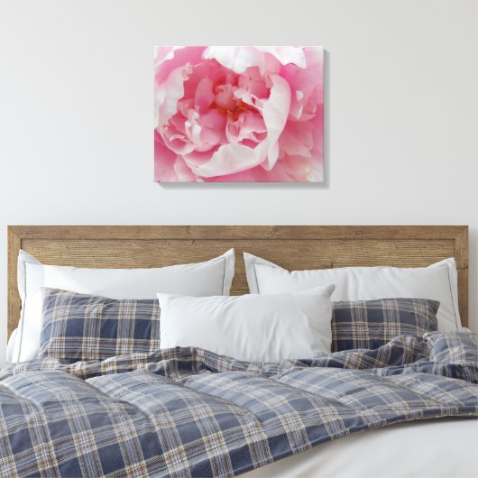 キャンバス上の柔エレガントらかいピンクの牡丹の写真 キャンバスプリント (インサイチュ (寝室))