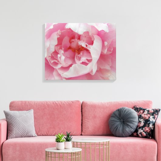 キャンバス上の柔エレガントらかいピンクの牡丹の写真 キャンバスプリント (インサイチュ (リビング))