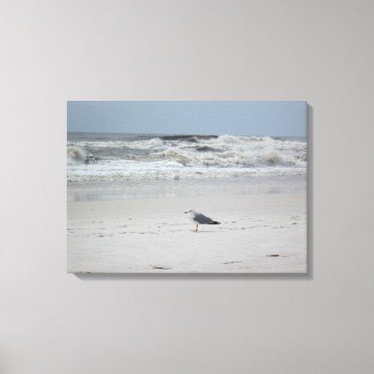 キャンバス上の海でカモメ キャンバスプリント (正面)