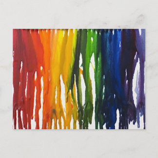 キャンバス上の溶融クレヨン ポストカード