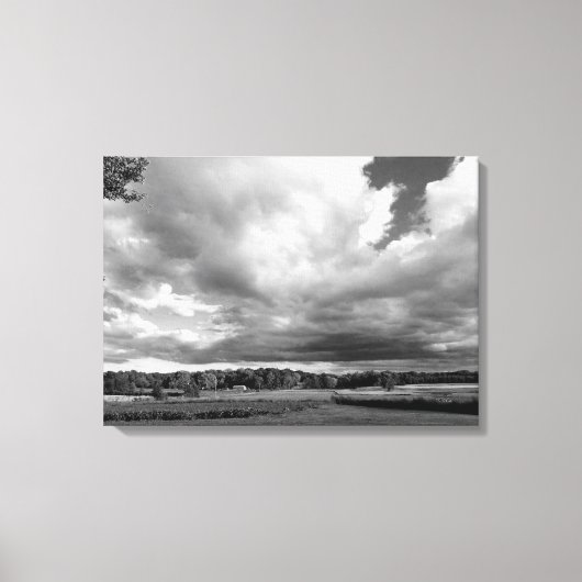 キャンバス上の白黒の国写真 キャンバスプリント (正面)