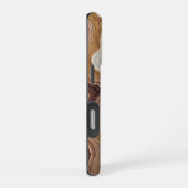 キャンバス上の色彩とテクスチャーの波 iPhoneケース (右側面)