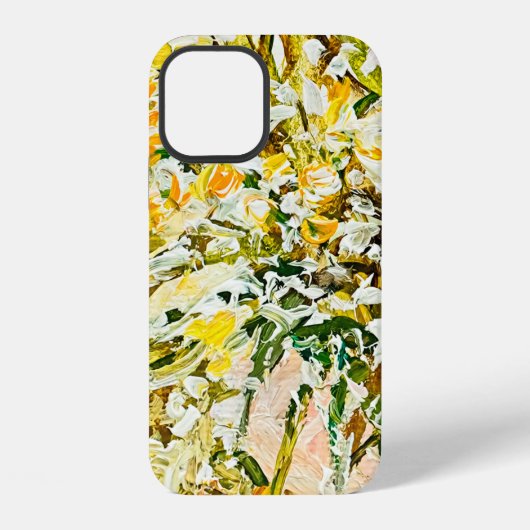 キャンバス上の表現力豊かなエンボス加工の絵具で、 iPhoneケース (裏面)