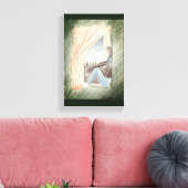 キャンバス上の「Woman At Window」アート キャンバスプリント (インサイチュ (リビング))