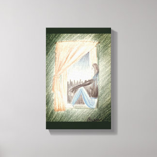 キャンバス上の「Woman At Window」アート キャンバスプリント