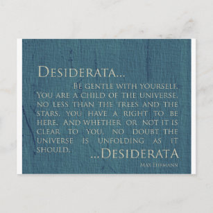 キャンバス上のDesiderata ポストカード