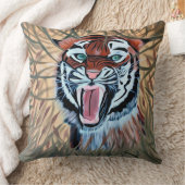 キャンバス上絵を描の虎の手 クッション (ブランケット)