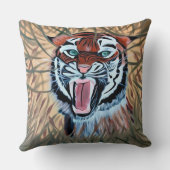 キャンバス上絵を描の虎の手 クッション (裏面)