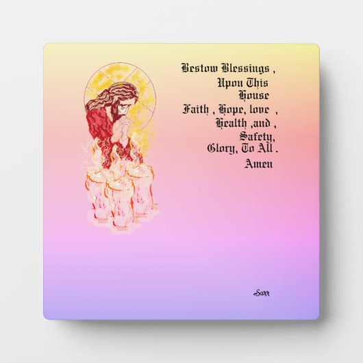 キャンバス付き卓上イーゼル賛美:この家 フォトプラーク (正面)