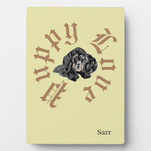 キャンバス付き卓上イーゼル : 子犬の愛 フォトプラーク (正面)