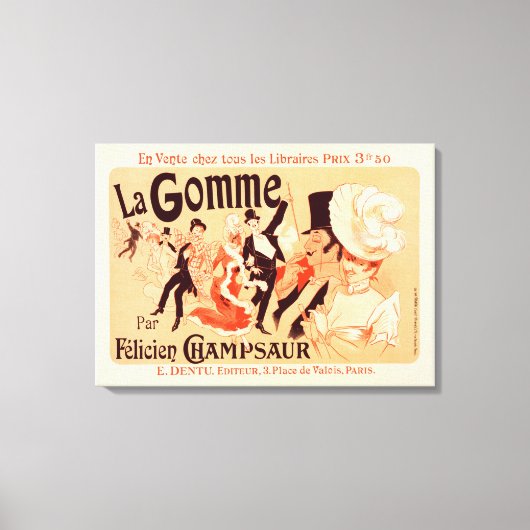 キャンバス再生ヴィンテージフランスのポスター キャンバスプリント (正面)