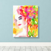 キャンバス印刷春女性。 キャンバスプリント (インサイチュ (ウッドフロア))