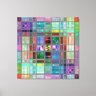 キャンバス印刷40x40"青いサンライズモザイク キャンバスプリント