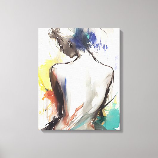 キャンバス印刷、女性シルエット絵画ズ キャンバスプリント (正面)