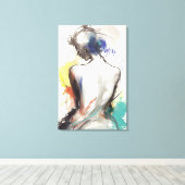 キャンバス印刷、女性シルエット絵画ズ キャンバスプリント (インサイチュ (ウッドフロア))