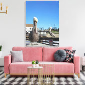 キャンバス印刷 – 桟橋のペリカン キャンバスプリント (インサイチュ (リビング))