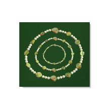 キャンバス印刷 – 真珠と石