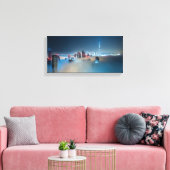 キャンバス印刷 – Dubai Skyline on a Misty Day キャンバスプリント (インサイチュ (リビング))