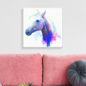 キャンバス数々の印刷抽象芸術色の頭の馬 キャンバスプリント (インサイチュ (リビング))