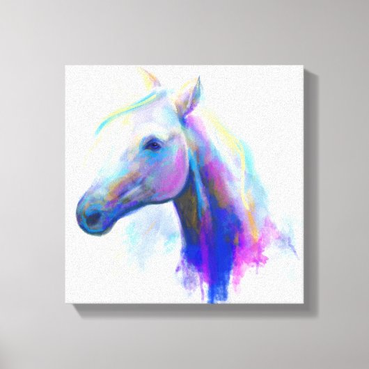 キャンバス数々の印刷抽象芸術色の頭の馬 キャンバスプリント (正面)
