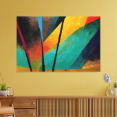 キャンバス用の抽象芸術オレンジとブラックのデジタルアート キャンバスプリント (インサイチュ (リビング))