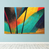 キャンバス用の抽象芸術オレンジとブラックのデジタルアート キャンバスプリント (インサイチュ (ウッドフロア))