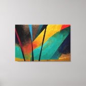 キャンバス用の抽象芸術オレンジとブラックのデジタルアート キャンバスプリント (正面)