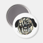 キャンバス絵画マグネット上のPUG マグネット (正面/裏面)