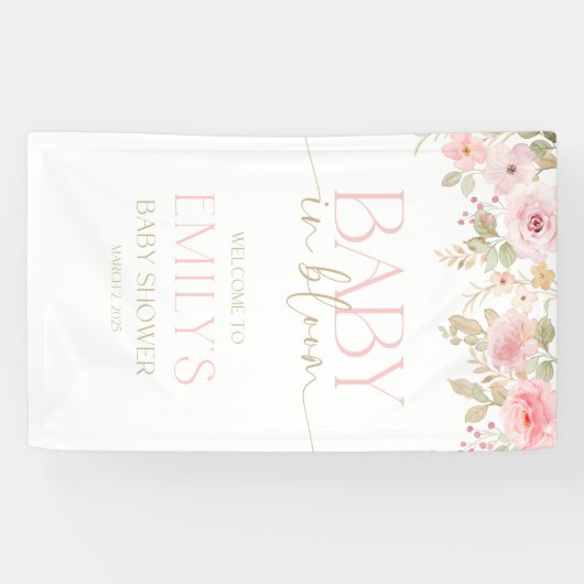 キャンバス赤ちゃんシャワーバナー。屋外の品質。 横断幕 (横)