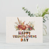 キャンバス オータム パンプキンとリーフ ハッピーサンクスギビング シーズンカード (スタンド正面)
