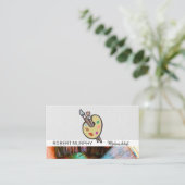 キャンバス |ブ絵を描ラシ名刺 名刺 (スタンド正面)