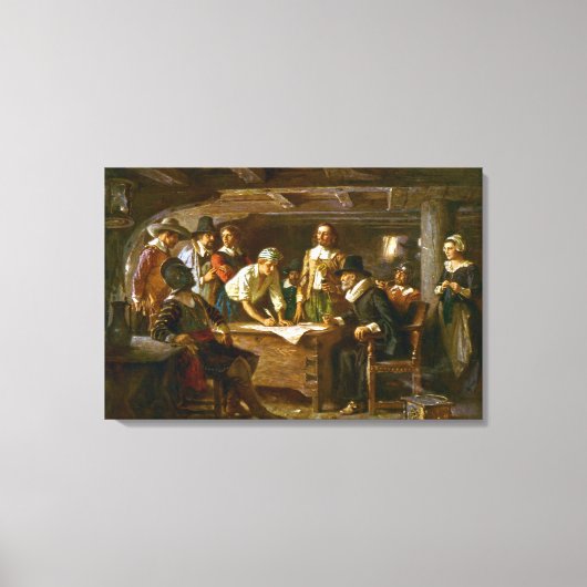 キャンバス メイフラワー誓約 1620 ジャン・レオン・フェリス (正面)