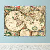 キャンバス ヴィンテージ 世界地図 1689 (インサイチュ (ウッドフロア))