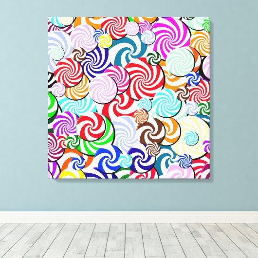キャンバス – 包まれた - Candy Collage (インサイチュ (ウッドフロア))
