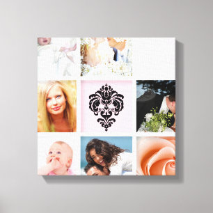 キャンバス、白いフレームのテンプレートのPixDezinesの9写真 キャンバスプリント