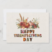キャンバス 秋のカボチャと葉 感謝祭 シーズンカード (正面)