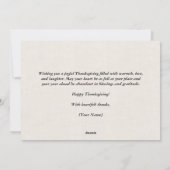 キャンバス 秋のカボチャと葉 感謝祭 シーズンカード (裏面)