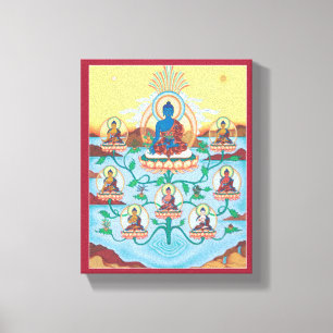 キャンバス- 8薬Buddhas -治療のマスター キャンバスプリント