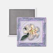 キャンバフレーム内のリリー マグネット (正面/裏面)