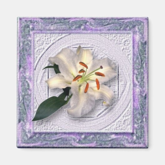 キャンバフレーム内のリリー マグネット (正面)