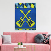 キャンバ包まれたスJr.ロック転がン/クロスギター キャンバスプリント (インサイチュ (リビング))