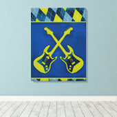 キャンバ包まれたスJr.ロック転がン/クロスギター キャンバスプリント (インサイチュ (ウッドフロア))