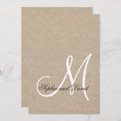 キャンバ素朴ス結婚モノグラムイニシャル招待状 招待状 (正面/裏面)