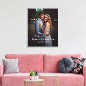 キャンバ結婚スに写真が付いたウェルカムサイン キャンバスプリント (インサイチュ (リビング))