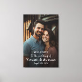 キャンバ結婚スに写真が付いたウェルカムサイン キャンバスプリント (正面)