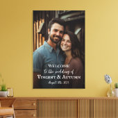 キャンバ結婚スに写真が付いたウェルカムサイン キャンバスプリント (インサイチュ (リビング))