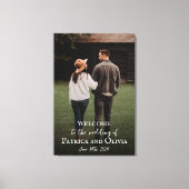 キャンバ結婚スに写真が付いたウェルカムサイン キャンバスプリント (正面)