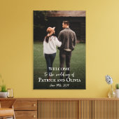 キャンバ結婚スに写真が付いたウェルカムサイン キャンバスプリント (インサイチュ (リビング))