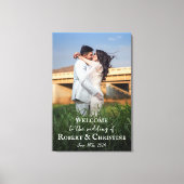 キャンバ結婚スに写真が付いたウェルカムサイン キャンバスプリント (正面)